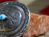【Ike or Austin Wilson】Stamped Concho Pin w/Turquoise c.1935～