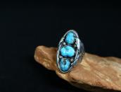 【Dan Simplicio】Zuni Three Turquoise Row Heavy Ring  c.1940～