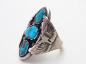 【Dan Simplicio】Zuni Three Turquoise Row Heavy Ring  c.1940～
