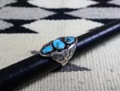 【Dan Simplicio】Zuni Three Turquoise Row Heavy Ring  c.1940～