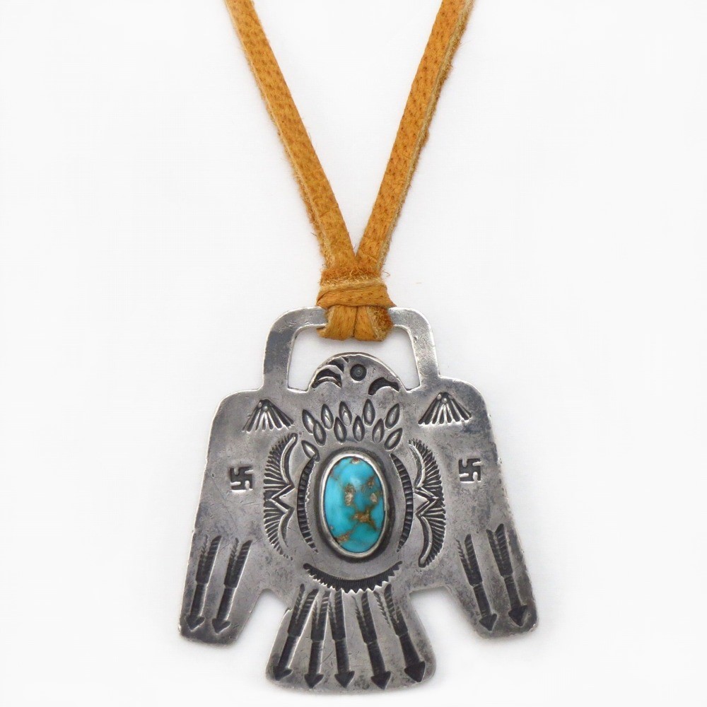 Atq Navajo 卍 Stamped T-bird Watch Fob/Pendant Top c.1920～