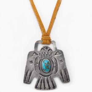 Atq Navajo 卍 Stamped T-bird Watch Fob/Pendant Top c.1920～