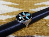 【John Gordon Leak】Zuni/Navajo Silversmith Inlay Ring c.1940～
