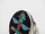 【John Gordon Leak】Zuni/Navajo Silversmith Inlay Ring c.1940～
