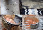 NAVAJO GUILD Bias Stamped Ingot Silver Cuff Bracelet  c.1940