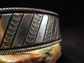 NAVAJO GUILD Bias Stamped Ingot Silver Cuff Bracelet  c.1940