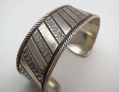 NAVAJO GUILD Bias Stamped Ingot Silver Cuff Bracelet  c.1940