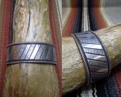 NAVAJO GUILD Bias Stamped Ingot Silver Cuff Bracelet  c.1940