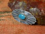 Attributed to【NAVAJO GUILD】Pin w/Blue Gem Turquoise  c.1945～