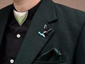Old Zuni 【Playboy rabbit】 Channel  Inlay Lapel Pin  c.1970～