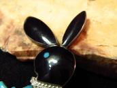 Old Zuni 【Playboy rabbit】 Channel  Inlay Lapel Pin  c.1970～