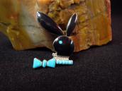 Old Zuni 【Playboy rabbit】 Channel  Inlay Lapel Pin  c.1970～