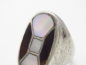 Vintage Zuni Tortoiseshell & Shell Inlay Seal Ring  c.1965～