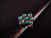 Vintage Navajo Cluster Ring w/Gem Turquoise  c.1960～