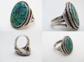 Vintage Navajo SpiderWeb Turquoise Silver Ring  c.1950～
