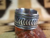 Attributed to【NAVAJO GUILD】Stamped Ingot Silver Cuff  c.1940