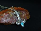 Vtg Navajo Hand Made Chain Necklace w/Cornflower Top c.1940～