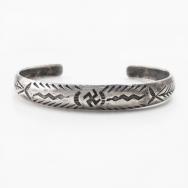 Attr.to【Ganscraft】卍 & Snakes Domed Band Cuff c.1930