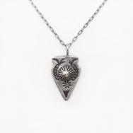 Antique Navajo Arrowhead Small Top Necklace in Silver c.1930