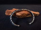 Vtg Navajo Ingot Silver Half-Round Wire Filed Cuff  c.1940～