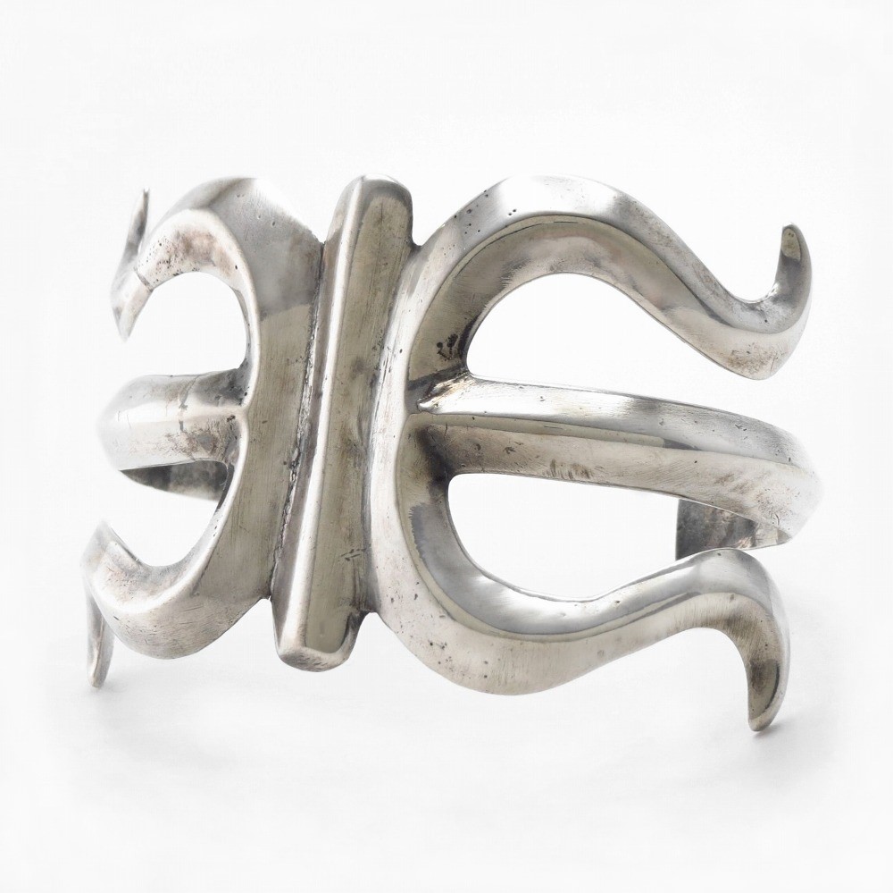 【NAVAJO GUILD】Vintage Casted Silver Wide Cuff  c.1950～