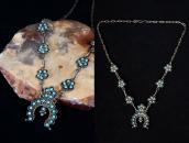 【Rose M. James】Zuni SnakeEye Turquoise Naja Necklace c.1980～