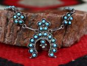【Rose M. James】Zuni SnakeEye Turquoise Naja Necklace c.1980～