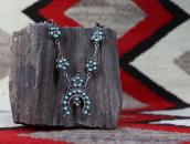 【Rose M. James】Zuni SnakeEye Turquoise Naja Necklace c.1980～