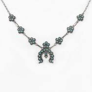【Rose M. James】Zuni SnakeEye Turquoise Naja Necklace c.1980～