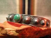 Antique Concho Repos Cuff with Turquoise   c.1930