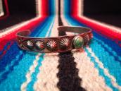 Antique Concho Repos Cuff with Turquoise   c.1930