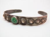 Antique Concho Repos Cuff with Turquoise   c.1930