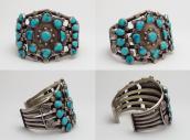 Vintage Navajo Wide Cuff Bracelet w/Godber Turquoise c.1940～
