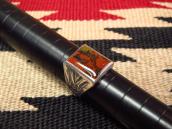 Vtg 【BELL TRADING POST】 Silver Ring w/PetrifiedWood  c.1950～