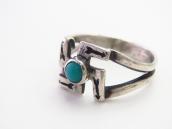 Antique Navajo Arrows Stamped 卍 Face Ring in Silver  c.1925～