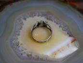 Antique Navajo Arrows Stamped 卍 Face Ring in Silver  c.1925～
