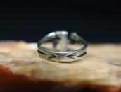 Antique Navajo Arrows Stamped 卍 Face Ring in Silver  c.1925～