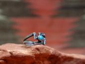 Antique Navajo Arrows Stamped 卍 Face Ring in Silver  c.1925～