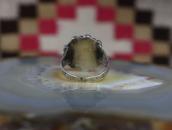 Vtg Zuni Gem No.8 Turquoise Cluster Ring in Silver c.1940～