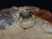 Vtg Zuni Gem No.8 Turquoise Cluster Ring in Silver c.1940～