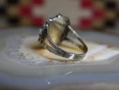 Vtg Zuni Gem No.8 Turquoise Cluster Ring in Silver c.1940～
