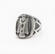 Attr.to【Maisel's】Vtg Casted Silver T-bird Seal Ring c.1945～
