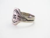 Atq Navajo 卍 & Arrows Stamped Cigar Band Worn Ring  c.1925～