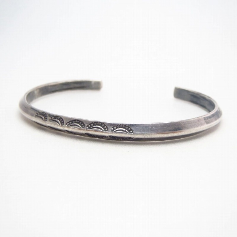 Antique Stamped Narrow Trianglewire Cuff Bracelet  c.1930