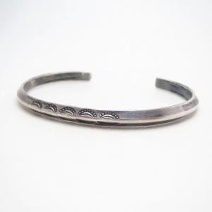 Antique Stamped Narrow Trianglewire Cuff Bracelet  c.1930