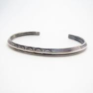 Antique Stamped Narrow Trianglewire Cuff Bracelet  c.1930