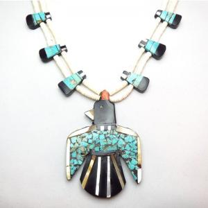 OLDPAWN SantoDomingo Big Thunderbird 2strand Necklace c.1970