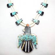 OLDPAWN SantoDomingo Big Thunderbird 2strand Necklace c.1970