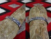 Attr. to【C.G.Wallace T.P.】Basket Stamped Slv Cuff c.1930～ ➁