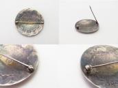 【Sam Roanhorse】 Vintage Stamped Silver Concho Pin  c.1955～